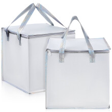 Pochettes isothermes ULTNICE en polyester gris, isolation thermique, pour le shopping (lot de 2).