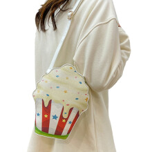 Cupcake-Umhängetasche, Cupcake-Box-Schultertasche, Crossbody-Geldbörse, Crossbody-Tasche aus PU-Leder, kleine Handy-Geldbörse