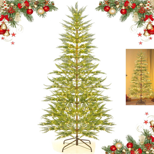 Pre-Lit Artificial Cypress Christmas Tree 5ft with Warm