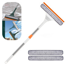 Double-Sided Glass Cleaner with Telescopic Rod – 2-in-1 Window Cleaning Kit for Home & High-Rise Buildings, Compatible with F