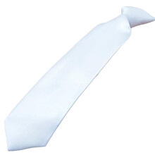 Men's Solid White Necktie Adjustable Zippered