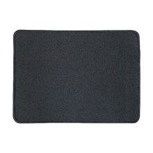 Alfombrilla negra grande con borde cosido y base antideslizante de goma para el hogar, la oficina, juegos y trabajo. Fácil mantenimiento.