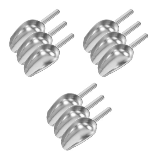 9Pcs Kitchen Stainless Steel Ice Scoop Silver Grain Set 1