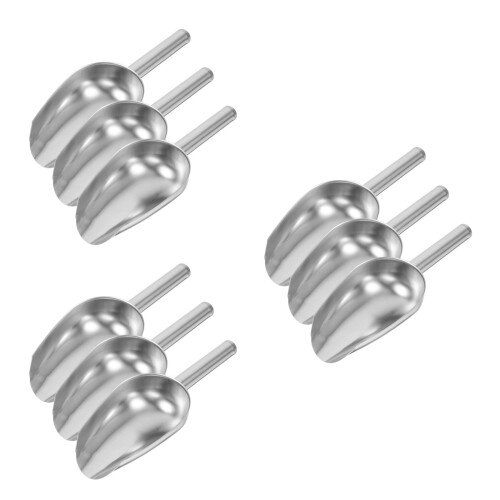 9Pcs Kitchen Stainless Steel Ice Scoop Silver Grain Set 2