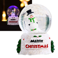 Petite boule à neige vintage bonhomme de neige, décoration de Noël lumineuse, cadeau de Noël, boule à neige d'automne