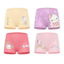 4Pcs/Pack Little Girls Underwear Briefs Panty Cartoon Pattern Soft Breathable Elastic Cotton Girls Briefs
