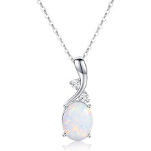 Zarte Opal-Tropfenanhänger-Halskette – Silber/Roségoldenes Choker-Kette mit Zirkonia, passend zu Damenschmuck