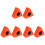 6Pcs Orange ABS Triangle Microphone Flags for Interview Mics Portable 2