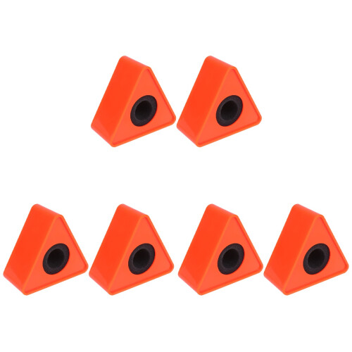 6Pcs Orange ABS Triangle Microphone Flags for Interview Mics Portable 1