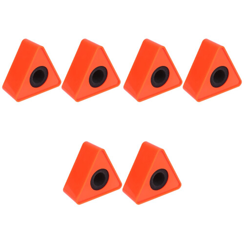 6Pcs Orange ABS Triangle Microphone Flags for Interview Mics Portable 2