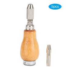 Woodworking Tool Scratch Awl Tool With Scribe Layout Work Non Slip Handle Wooden Handle Hardened Metal Construction Adjustable Awl Heads Leather