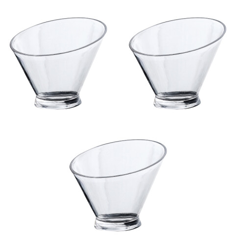 3Pcs Transparent Acrylic Salad Bowls Fruit Vegetable Serving 2