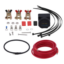 Aislador de batería doble para camiones, ATV, SUV, UTV y barcos. Relé sensible al voltaje de 12 V. Cargador automático. Kit de instalación