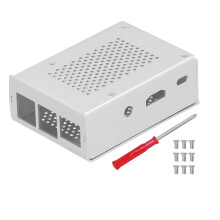 Even Heat Distribution Holes Metal Case For Raspberry Pi4Model B Wall Mount Compatible High Quality Metal Material Corrosion Resistant Insulation