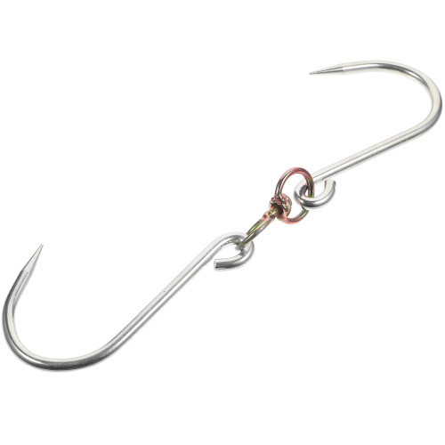 3Pcs Sharp Pointed Silver Meat Hooks with Rotating Ring for Meat Shops 1
