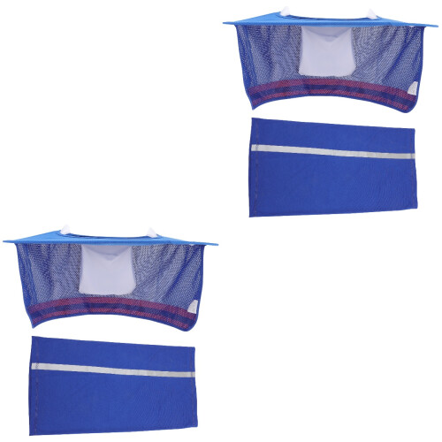 2Sets Blue Hard Hat Shield Breathable Mesh Sun Neck Protection Cover 1