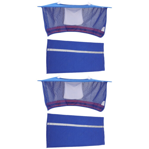 2Sets Blue Hard Hat Shield Breathable Mesh Sun Neck Protection Cover 2