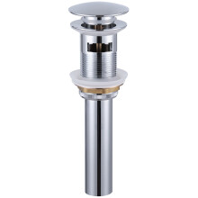 Vanity Vessel Sink Drain, Angle Simple Brass Pop Up Drain Stopper with Overflow Bathroom Sink Drain Stopper Lavatory Drain Assembly, Gold