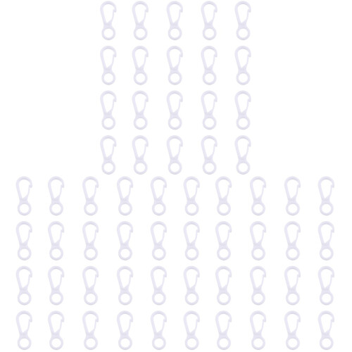 750Pcs White Plastic Hanging Buckles Mask Hooks for Backpack and Keys 1