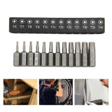 Pentru unelte de prelucrare a lemnului, set de 12 biți de șurubelniță Torx T6T40, tijă hexagonală de 1/4 inch