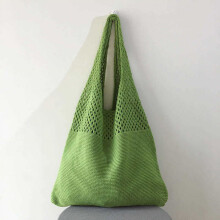 Gehäkelte Strandtasche aus Netzgewebe, Retro-Hobo-Tasche, gestrickte Tragetasche, gewebte Sommer-Schultertasche für Damen