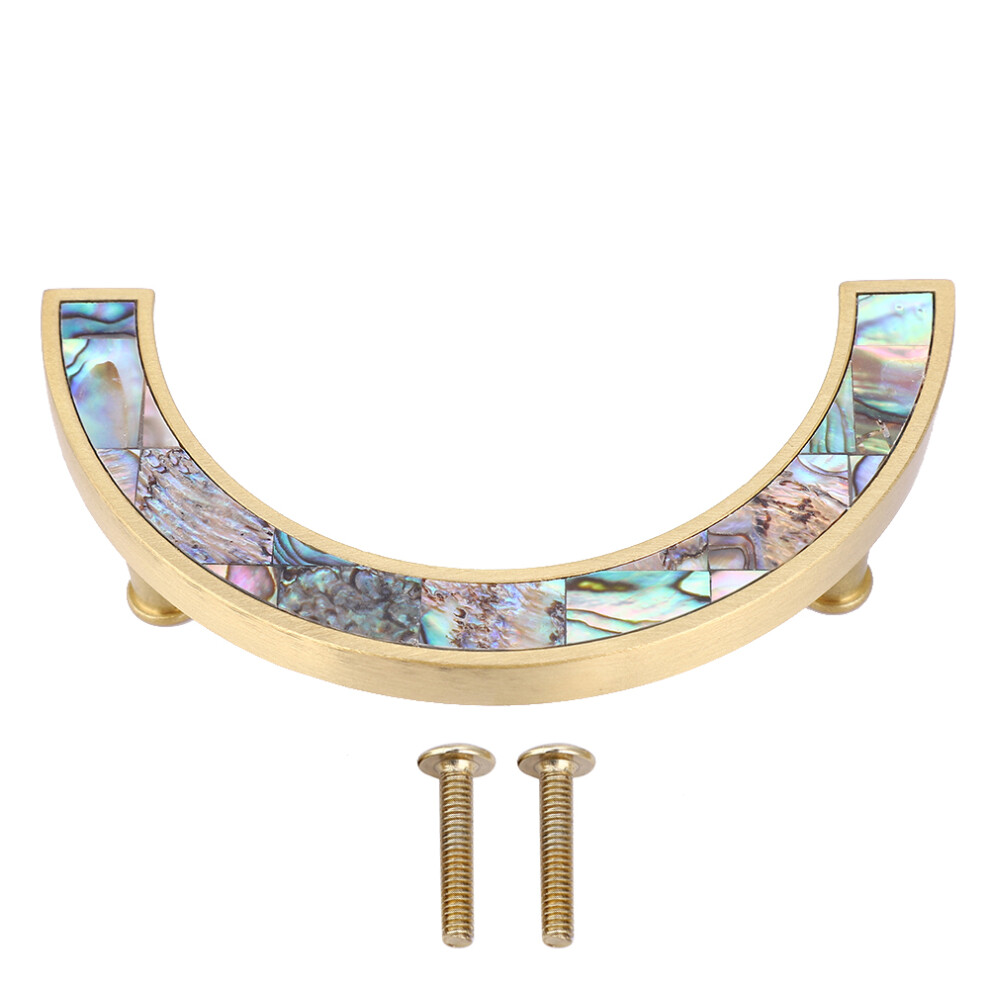 Gold Finish Cabinet Pulls Half Moon Drawer Pulls, Semicircle Solid Brass Hardware Corrosion Resistant Rustproof Cabinet Handles For Kitchen Furniture 9175034546167