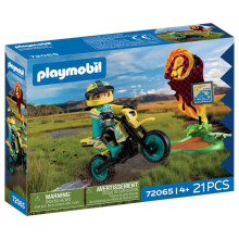 Playmobil 72065 Motocross, Rennfahrzeug, 21 Teile, Fahrer & Zubehör, Ab 4 Jahren