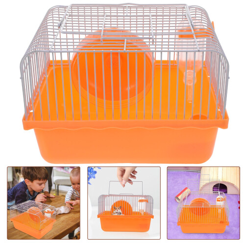 conjunto de gaiola para hamster para viagens, transporte e uso doméstico, pequenos animais de estimação, 11,4 x 6,7 x 6,1 polegadas