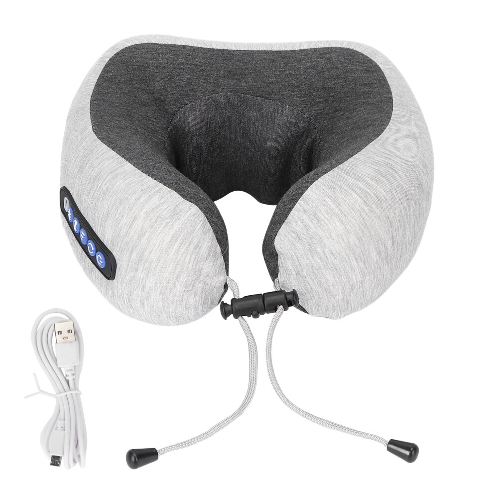 Rechargeable U Shaped Massage Pillow Electric Neck Cervical Massager Memory Foam Car Neck ProtectorGrey