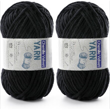 2 Pac Chenille Yarn for Crocheting - Fluffy Yarn for Crochet, Baby Yarn for Crocheting Soft Blankets - Weight Per Roll 50g/1.76oz, Length 60m/65yard