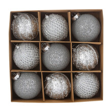 Christmas Tree Ball Set Silver 9 PCS 3.15 Inch