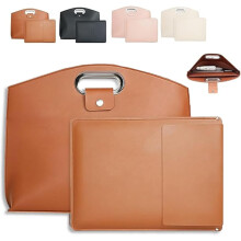 2-teiliges wasserdichtes Laptoptaschen-Set aus Leder für 14-16"-Laptops, braune Business-Reisetasche für Damen – kompatibel mit MacBook Pro,