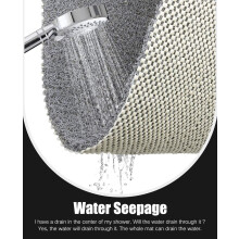 Tapis de douche antidérapant sans ventouses, tapis de baignoire à séchage rapide, tapis de douche en luffa PVC pour zones humides (gris)