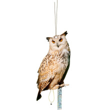 Dispositif anti-pics suspendu réfléchissant en forme de hibou, décoration à suspendre, avec bande réfléchissante pour jardin, terrasse,