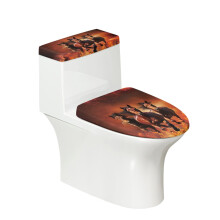 Pferde-Toiletten-Staubschutz-Set mit elastischem Boden, leicht zu reinigen, universell einsetzbar, inklusive 2er-Packung Toilettendeckel- und