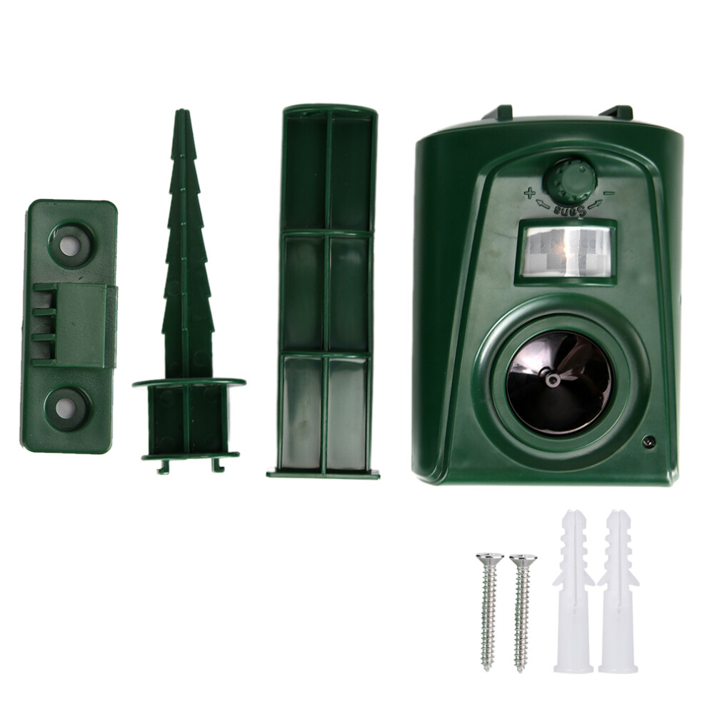 Outdoor Ultrasonic Pest Repeller With Siren And Flash Repel, Humane Wildlife Deterrent Featuring Adjustable Settings And Solar Powered Battery Backup 9448483184137