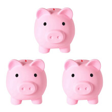 3X GroßEs Sparschwein, Unzerbrechliche Plastik Sparen Dose, Spardose für MäDchen und Jungen, Praktische Geschenke für Geburtstag (Rosa)