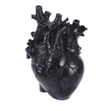 Anatomische Hartvaas Hars Bloempot Hartvorm Vaas Aanrecht Desktop Ornament Tafel Bureau Bloemenvaas Decor, Zwart