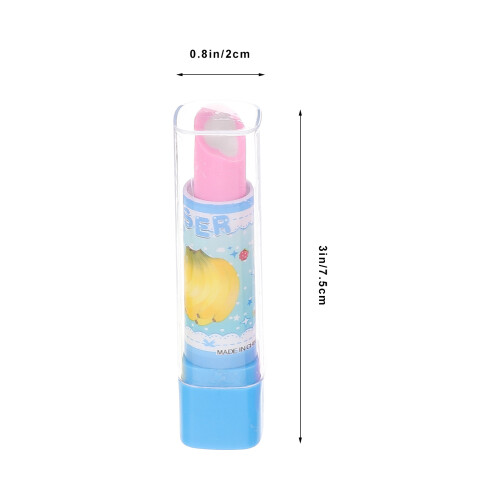 24Pcs Kids Lipstick Erasers Cartoon Fruit Pattern Assorted 1