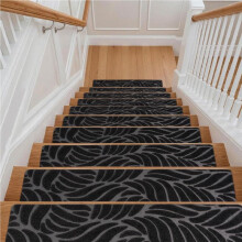 (Grey) 15 PCS Non-Slip Stair Mats - Carpet Step Protectors for Home Indoor Pets Kids Elders
