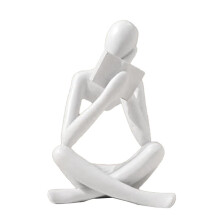 Denkers Sculpturen, Witte Denkers Hars Standbeeld Leesornament, Denkers Sculptuur Decoratie, Modern Boek Decor A
