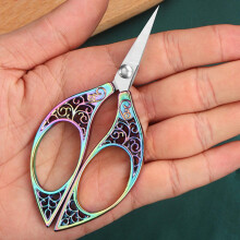 Retro Stainless Steel Scissors – Small Tailor Cutting Scissors, Pointed Tip, Compatible with Office & Craft Use