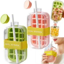 2025 My Crush Cup Ice Tray, Cool Summer Ice Bottle Cup With Straw, Ice Cube Cup, Ice Cube Bottle, Ice Bottle Cup (2 Color, 500ML)