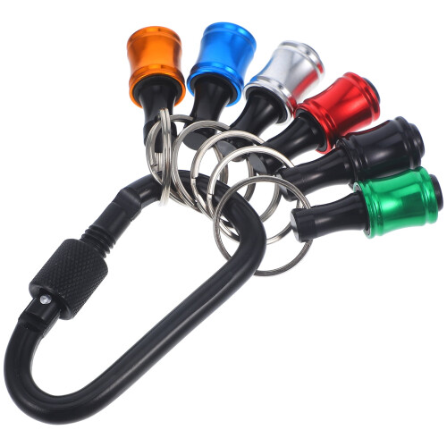 HEMOTON 6pcs Bit Holder Quick Release 1/4 Inch Impact Keychain Holder