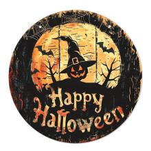 Panneau de bienvenue pour porte d'entrée, citrouille d'Halloween de 18 à 20 cm, décoration à suspendre pour la maison et le jardin.