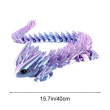 Sculpture de dragon articulée imprimée en 3D avec articulations mobiles et yeux réalistes – Objet de collection de 40 cm, décoration