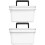 2Pcs White Portable Medicine Case Plastic Multi-Layer Storage for Home 5