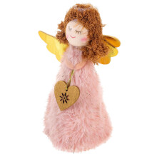 Christmas Angel Toppers Pink Plush 1Set 5.5X2.6X2.6In