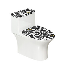 Ensemble de housse de couvercle de toilette extensible en polyester, avec fond élastique et réutilisable, pour salles de bains modernes.