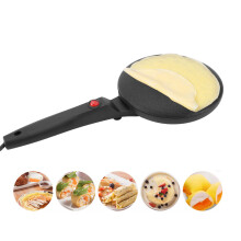 Elektrischer Crêpe-Grill, klebstofffrei, 21 cm, schwarz, 600 W, 170 C, EU-Stecker